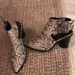 Snake skin booties